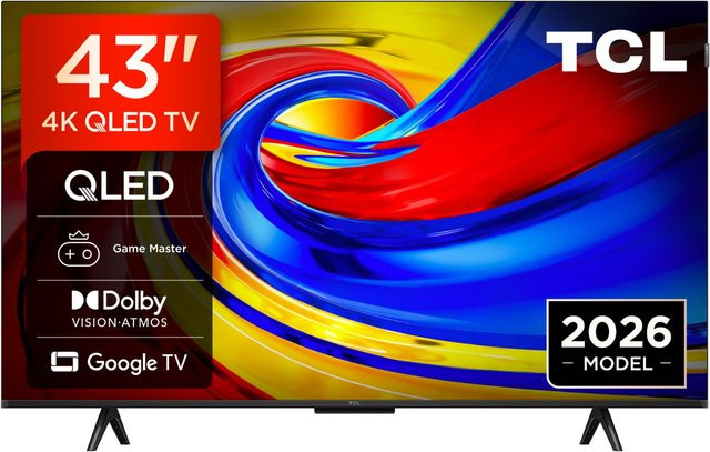 TCL 43P79L QLED Smart-TV in Schwarz mit 4K Ultra HD und Sprachsteuerung - Bild 1