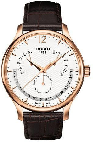Tissot Armbanduhr, Quarz, Edelstahl, Roségold, 42 mm, Lederarmband - Bild 1