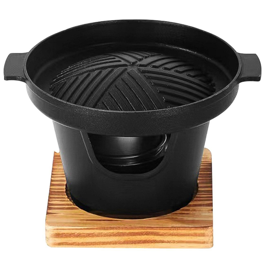 Yiran Furniture Mini-Grill Spirituskocher aus Edelstahl mit abnehmbarer Grillplatte und Fleischwerkzeugen für den Außenbereich - Bild 3