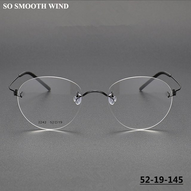Dänemark 2242 Korrektionsbrille, randlos, rund, Titan, Unisex - Bild 1