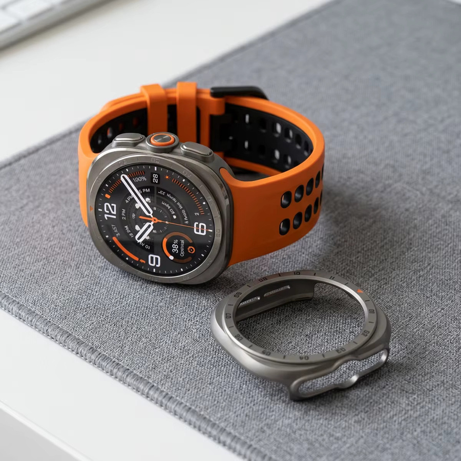 CAOWTAN Schutzhülle aus gehärtetem Glas für Samsung Galaxy Watch Ultra 2 47mm, Silber - Bild 4
