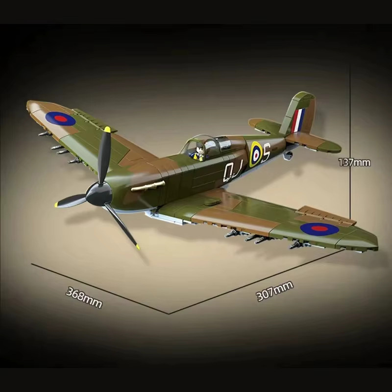 WNONSO Britisches Spitfire F.MK.la, Baustein-Set, ab 6 Jahren - Bild 2