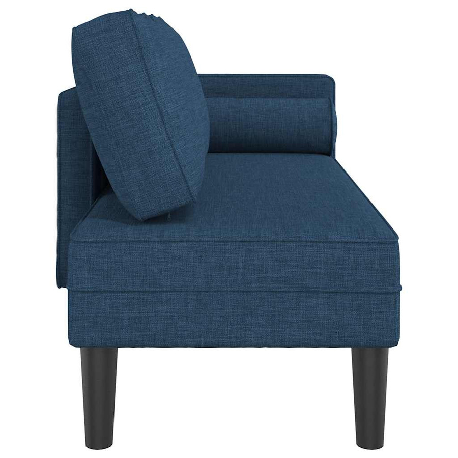 vidaXL Chaiselongue mit Kissen in Blau aus Stoff, modern mit Schaumstofffüllung, B/T/H: 116,5 x 62,0 x 57,5 cm - Bild 4