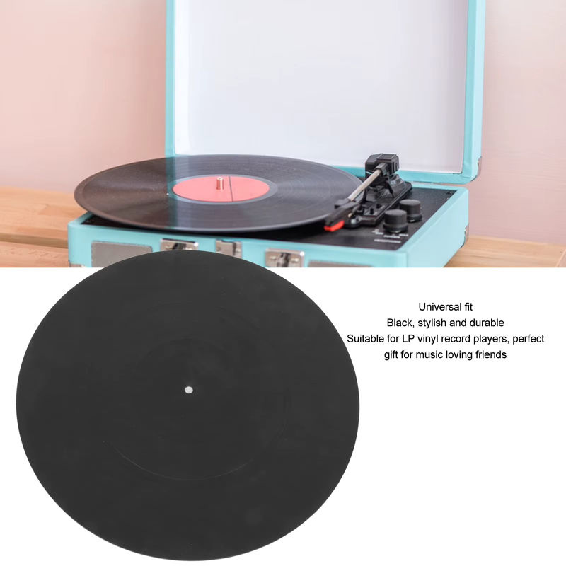 Vbestlife Vinyl-Schallplattenmatte in Schwarz zur Vibrationsreduzierung und gegen statische Aufladung für deinen LP-Plattenspieler - Bild 4
