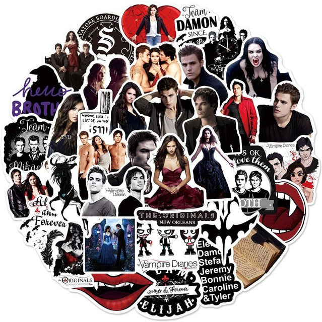 Wasserdichte Aufkleber The Vampire Diaries von Binchi Outdoor Product für Laptop, Auto und Handy, Mehrfarbig - Bild 1