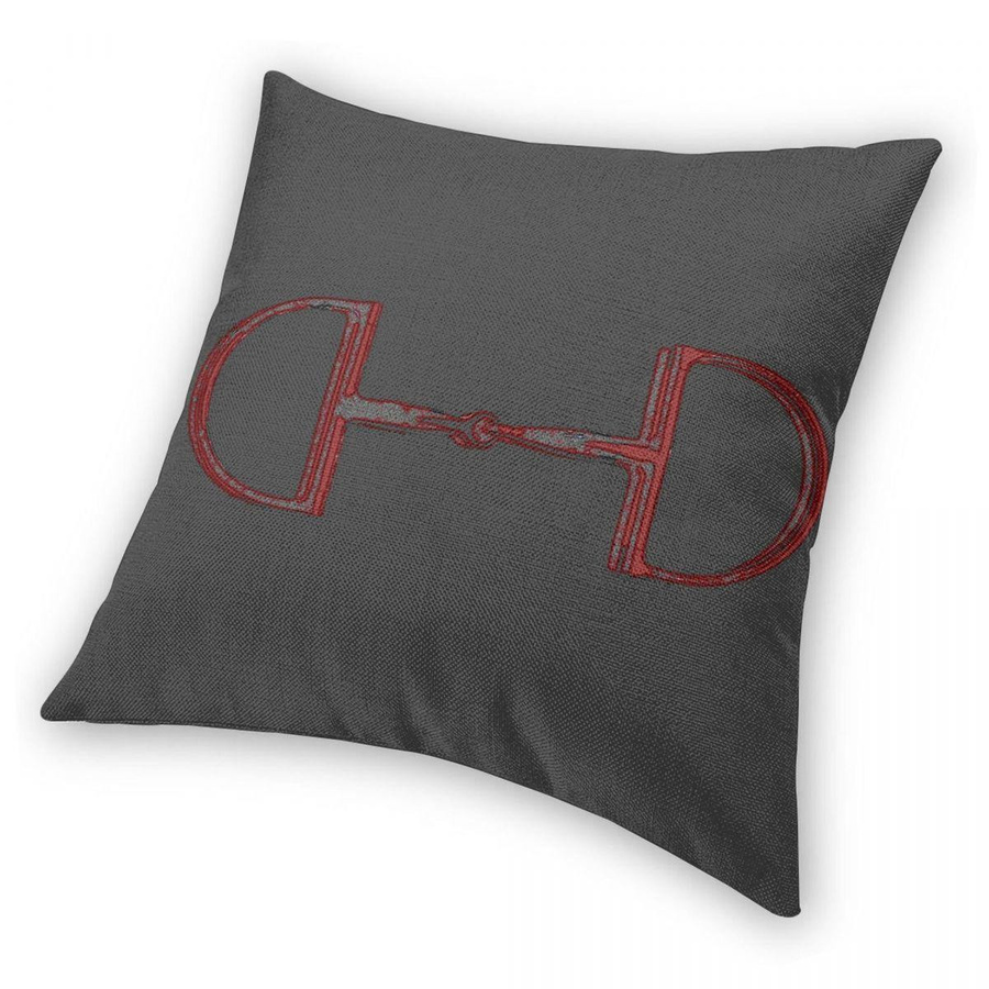 Dekorativer Kissenbezug Lu Xika Chen mit Pferdemuster in Rot, quadratisch aus Polyester-Leinen-Samt mit Reißverschluss, B/B/H: 18 x 18 x 18 cm - Bild 2