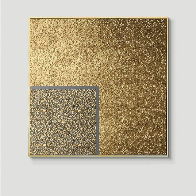 TPFLiving Leinwandbild Nordic Art Abstrakte Quadrate in Gold und Schwarz, Kunstdruck ohne Rahmen, B/H: 30 x 30 cm - Bild 1