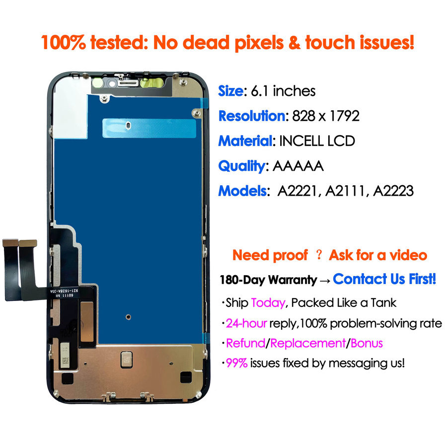 BINYEAE AAA-Incell LCD Display Ersatz mit Touchscreen für iPhone 11 in Schwarz - Bild 2