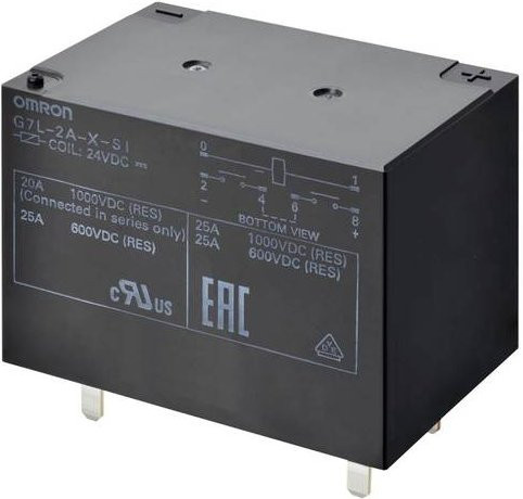 Omron G7L-2A-X-SI-DC12 Printrelais, 12 V/DC, 30A, 2 Schließer, Schwarz - Bild 1
