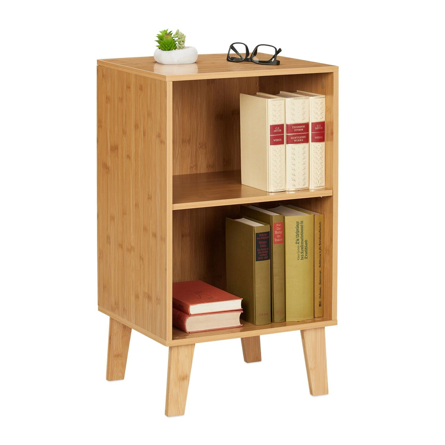 Relaxdays Bücherregal aus Bambus in Natur, höhenverstellbar, B/T/H: 70 x 40 x 35 cm - Bild 2