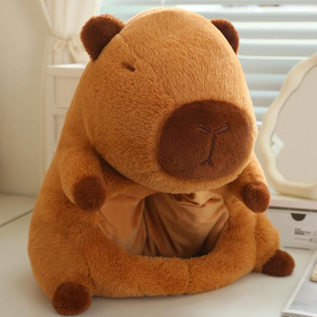 Yiran toy Capybara Kopfbedeckung Plüschtiere, Braun, 2-teiliges Set - Bild 1