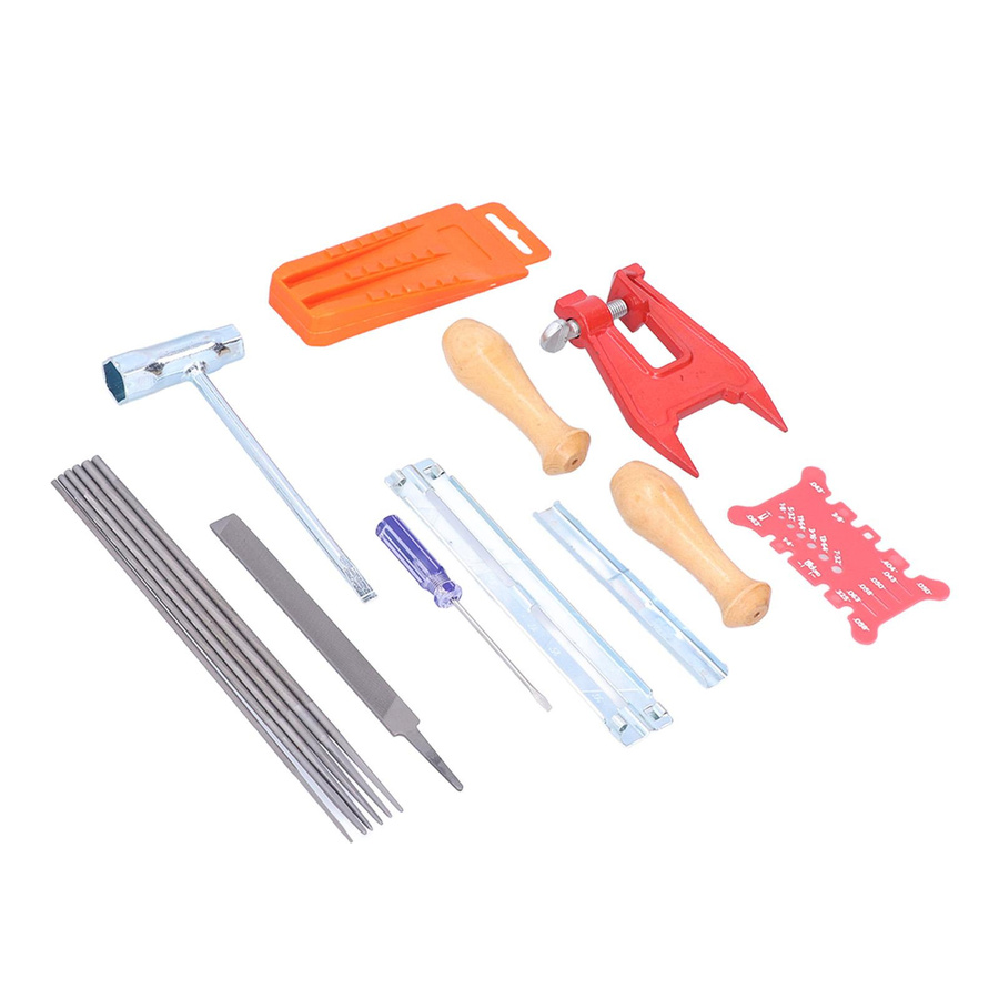 Nensit 16-teiliges Kettensäge Kette Schärfen Kit mit flachen und runden Feilen, Griffen, Fällen und Keil Set in Mehrfarbig - Bild 3