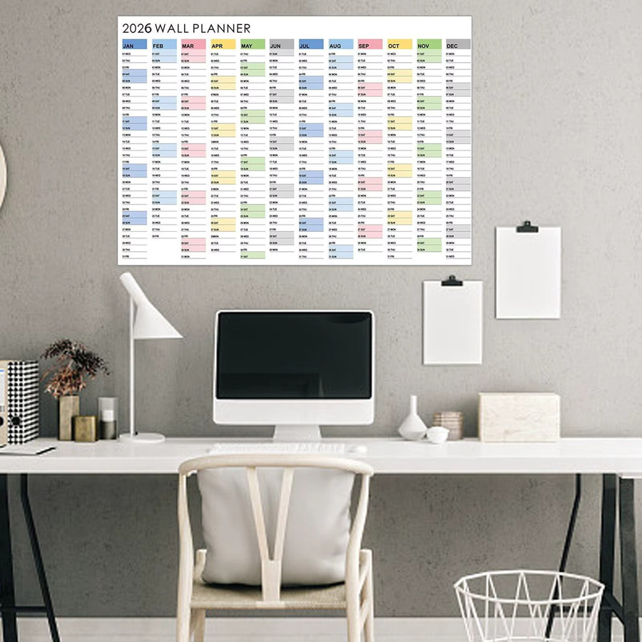 2026 Neujahrs-Wandkalender als kreatives Kalenderplakat mit Aufklebern, 365-Tage-Poster und Arbeitsplaner in Weiß - Bild 2