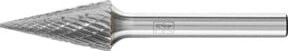 PFERD Hartmetall Frässtift Spitzkegel SKM universal mittel kreuzverzahnt, Farbe: Silber, Durchmesser: 12 mm, Länge: 25 mm, Schaft-Durchmesser: 6 mm - Bild 1