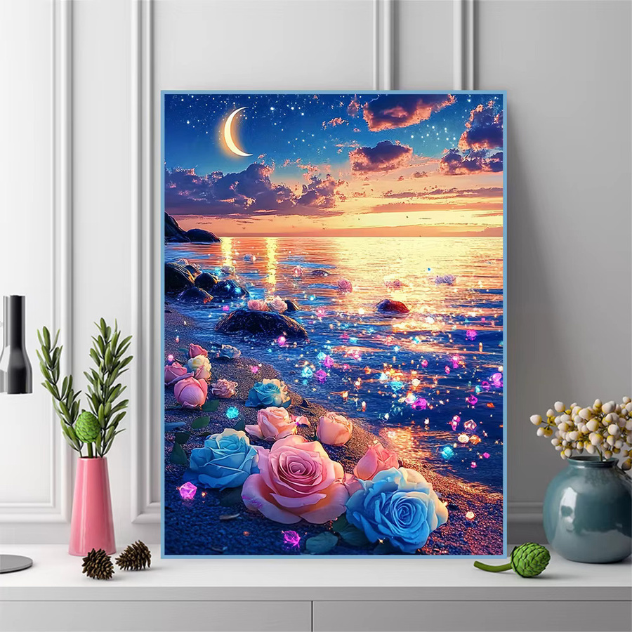 EverShine Diamant-Mosaik Meereslandschaft 5D Stickerei mit Strass-Steinen in Multicolour, Breite: 20 cm, Höhe: 30 cm - Bild 3