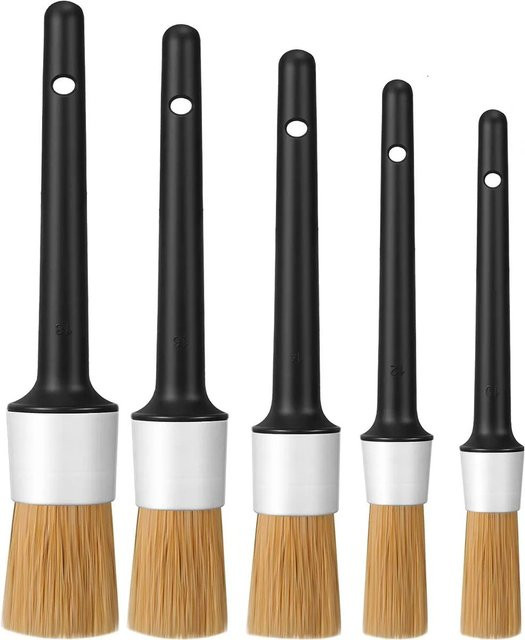 UNTIOR 3/5-teiliges Detail-Dudes-Stiefelhaar Set, ultraweiche Auto-Detailbürsten in Multicolour zur Reinigung von Emblemen, Rädern und Autozubehör - Bild 1
