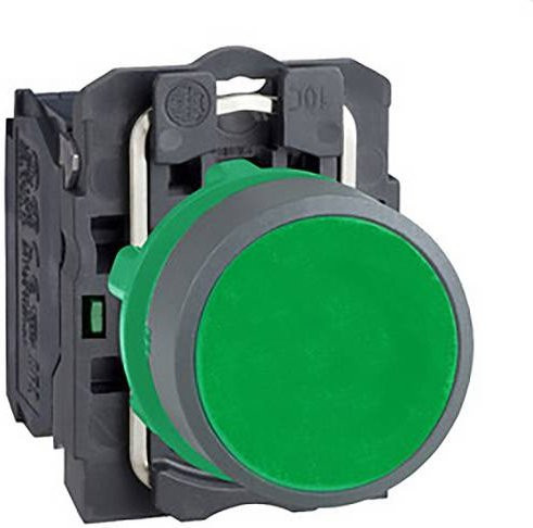 Schneider Electric XB5AA31C0 Drucktaster aus Kunststoff, tastend, grün, grau - Bild 1