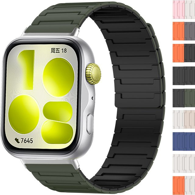 jansin Uhrenarmband Silikon, Magnetisch, Schwarz, Unisex - Bild 1