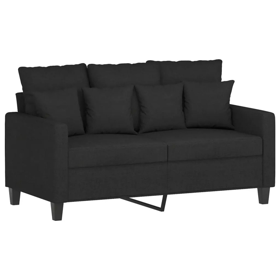 vidaXL 2-Sitzer-Sofa Schwarz mit Stoffbezug und Metallrahmen für dein Wohnzimmer - Bild 2