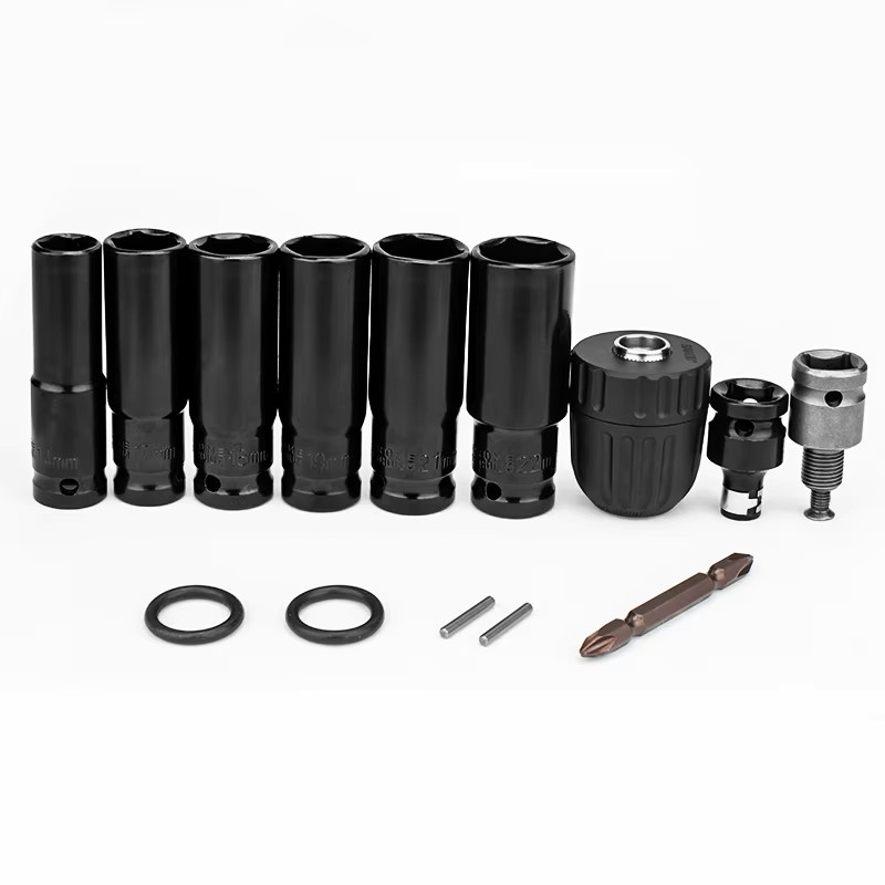 Gisam 14-teiliges Set mit elektrischem Schlagschrauber, Innensechskant-Adapter-Set und Bohrfutter-Antriebsadapter für elektrische Bohrschrauber sowie Schraubendreher in Schwarz - Bild 4