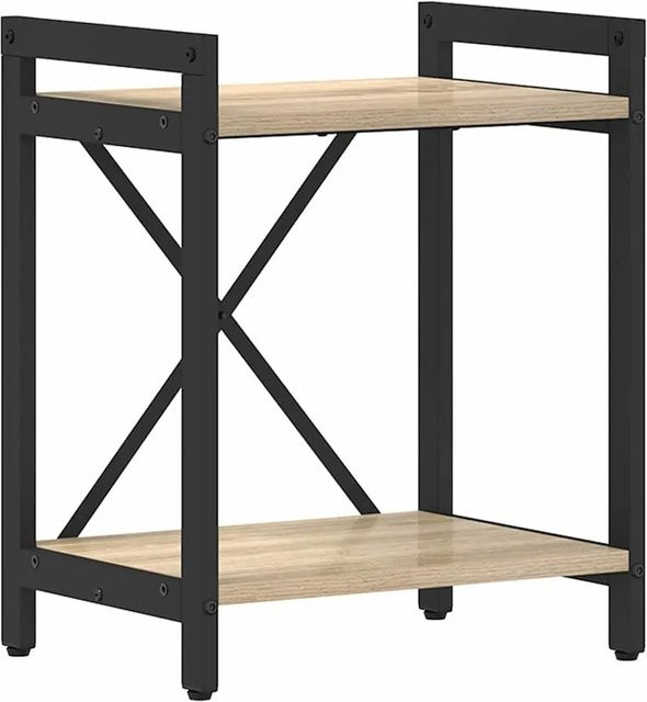 vidaXL Bücherregal im Industriallook aus Holzwerkstoff und Stahl in Eiche und Schwarz, B/T/H: 40 x 30 x 50 cm - Bild 1