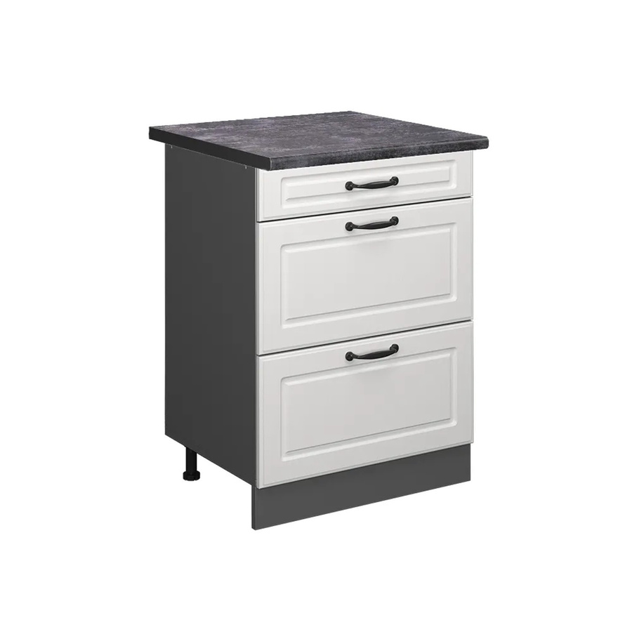 Vicco Küchenunterschrank R-Line Landhaus Weiß und Anthrazit mit Schubladen Breite: 60 cm - Bild 2