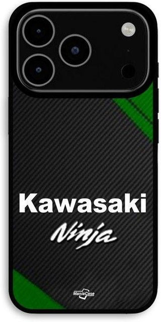MANIACASE iPhone 17 Pro Hülle mit Kawasaki Ninja Motorrad Logo in Schwarz - Bild 1