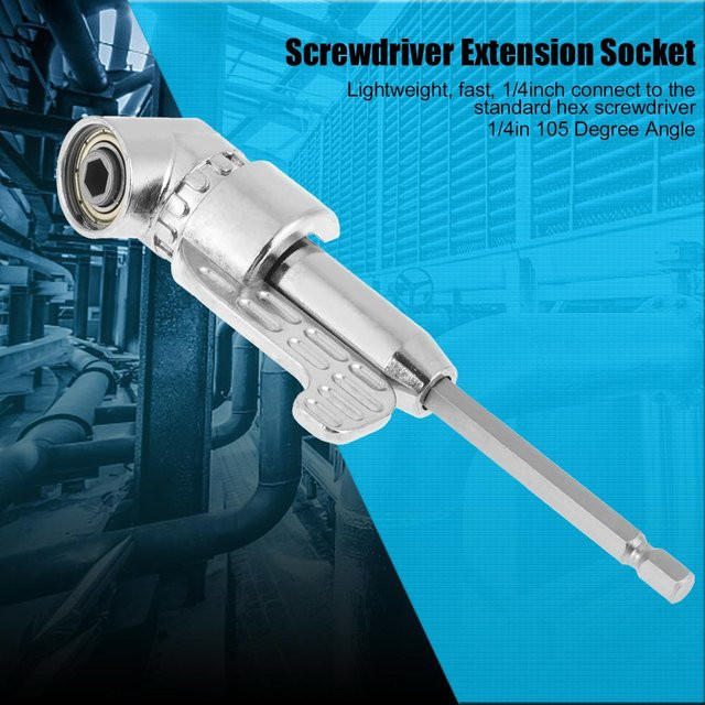 Fishine Magnetischer 105 Grad Winkel Sechskant Schraubendreher Verlängerung Adapter aus Edelstahl in Silber - Bild 1