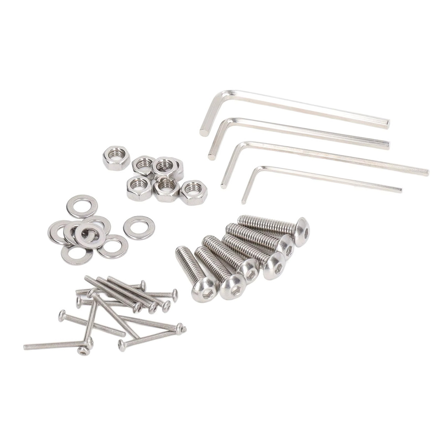 TOPINCN 884-teiliges Edelstahl-Schraubenset in Silber mit M2, M3, M4, M5 Innensechskantschrauben, Muttern und Unterlegscheiben - Bild 2