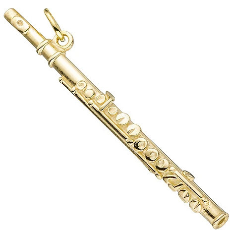 Colfem Anhänger Flöte, 925 Sterling Silber, gold vergoldet - Bild 1