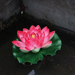 Chenxiaogang Künstliche Lotus-Wasserpflanze in Rosa und Orange zur Dekoration für Gartenteich und Terrasse aus Kunststoff - Bild 1