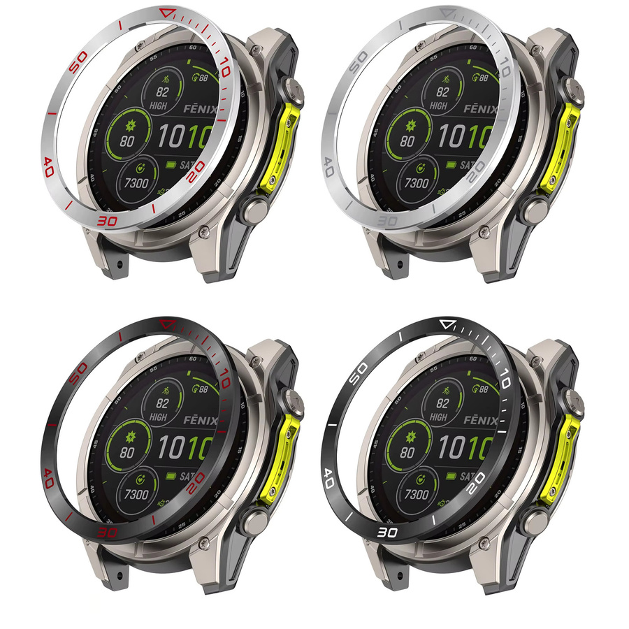 Time Speed Metallrahmenring für Garmin Fenix 8, Edelstahl, Silber, Unisex - Bild 2