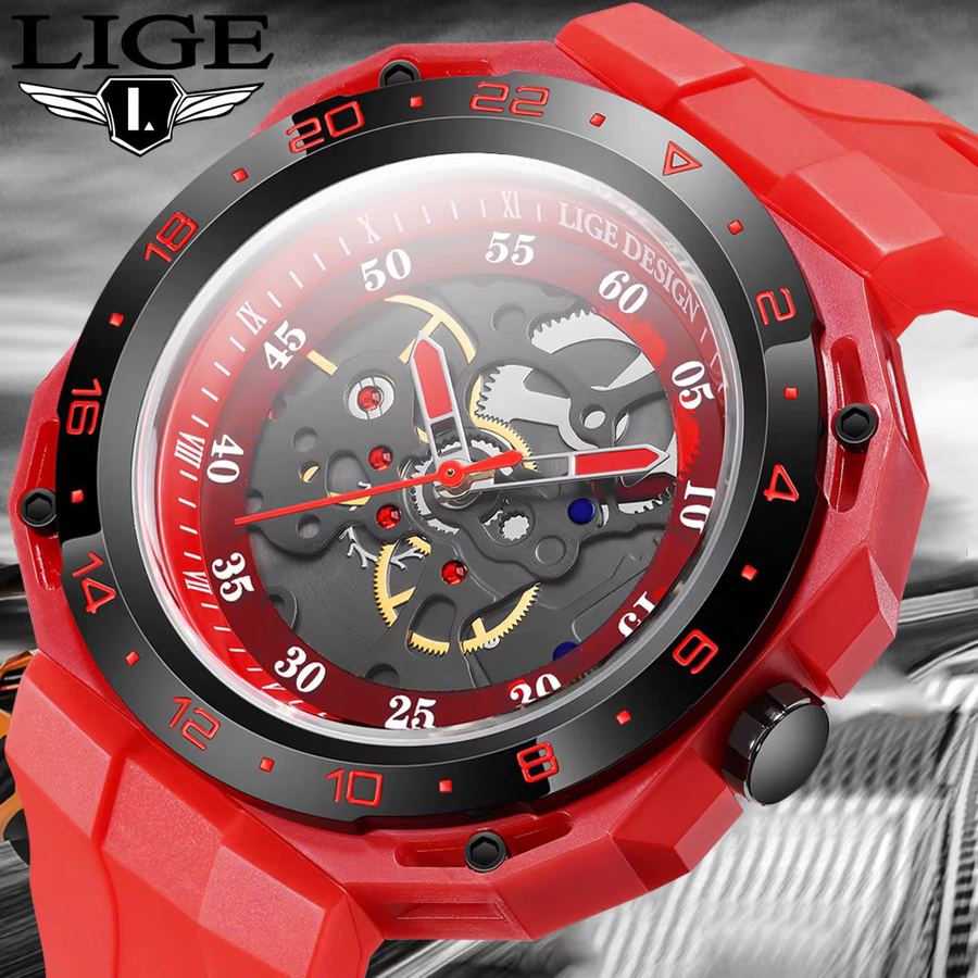 LIGE Armbanduhr Quarz, Schwarz, Datum, Leuchtzeiger, Herren - Bild 6