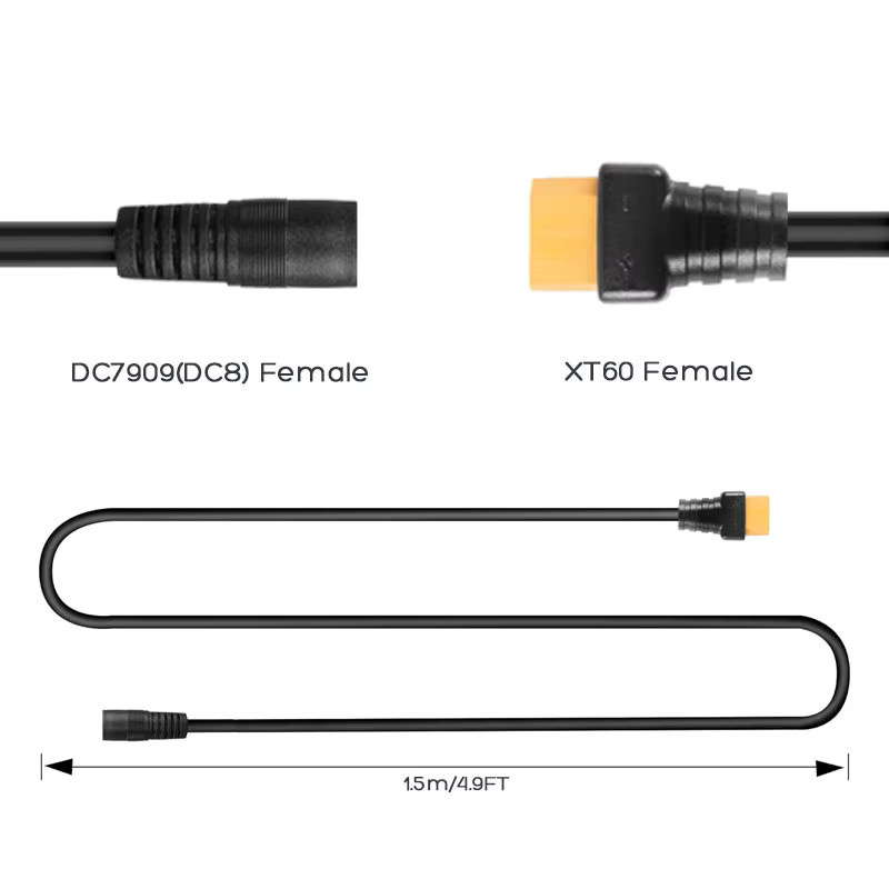 Anker Ladekabel XT60 auf DC7909 Buchse, 1,5 m, Schwarz - Bild 2