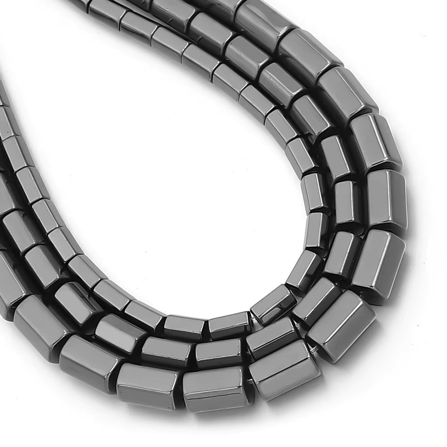 louleur Perlen Hämatit, Sechseckige Gerade Rohr Spacer, Schwarz, Unisex - Bild 4