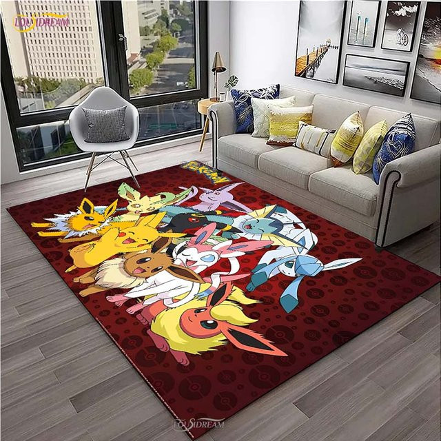Miniso Pokemon Pikachu Rutschfeste Bodenmatte für Kinder, Mehrfarbig, B/T: 60 x 40 cm - Bild 1