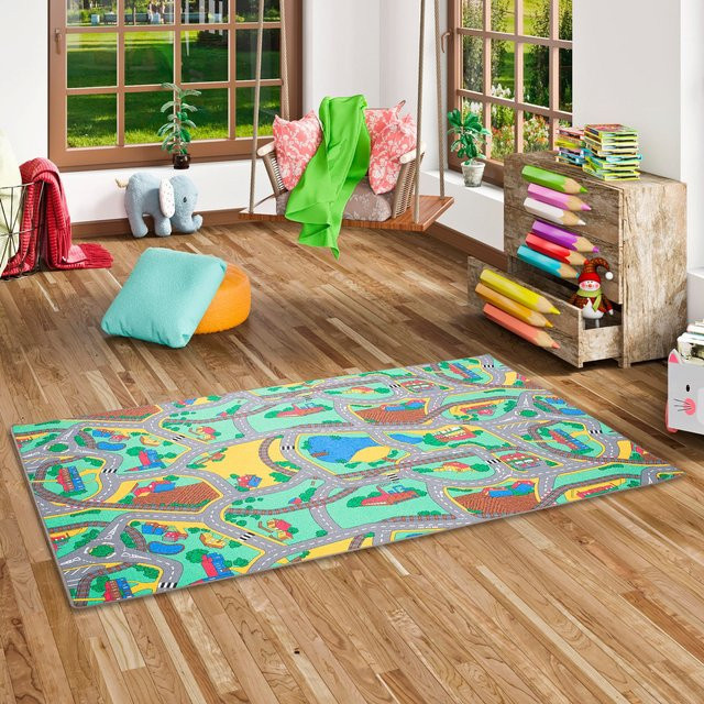 Snapstyle Kinder Straßenteppich mit Straßenmotiv, bunt, B/B: 80 x 320 cm - Bild 1