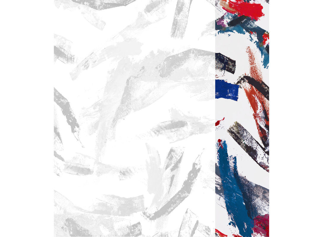 Jannelli & Volpi Mural Jack Red Blue Panel 4 abstrakte Wandgestaltung in Rot und Blau - Bild 2