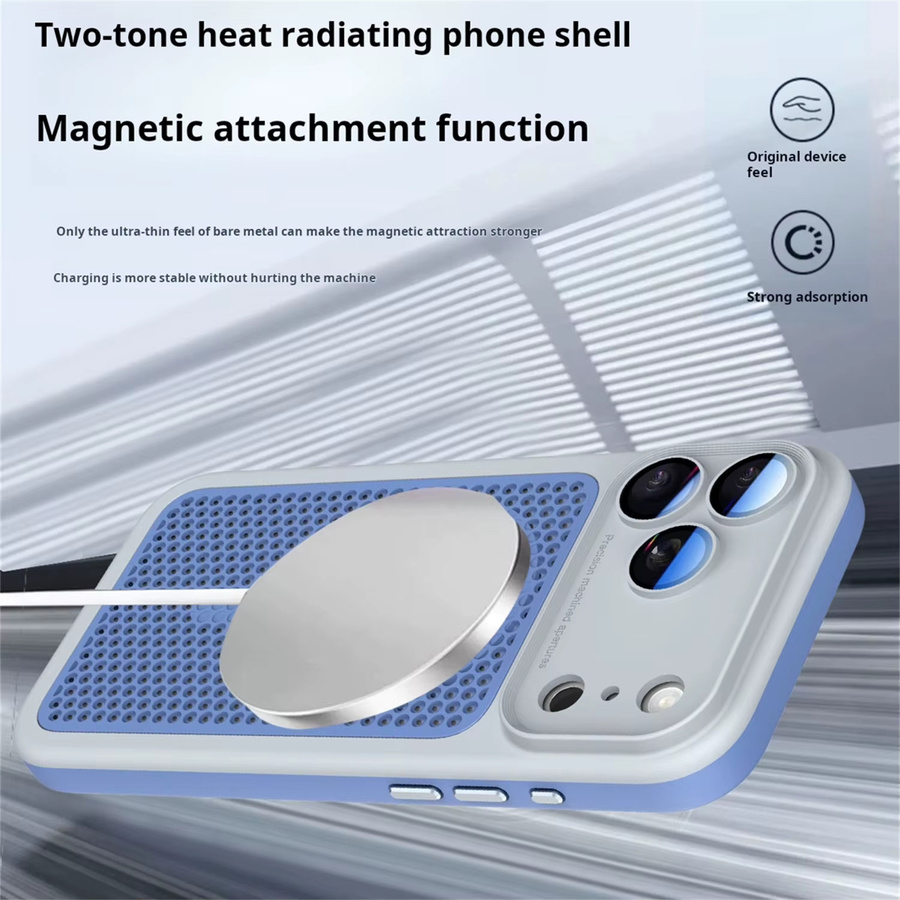 RPKKS Stoßfeste Netz-Handyhülle mit Linsenschutz und Wärmeableitung für iPhone 17 16 15 14 13 12 Pro Max in Grau - Bild 3