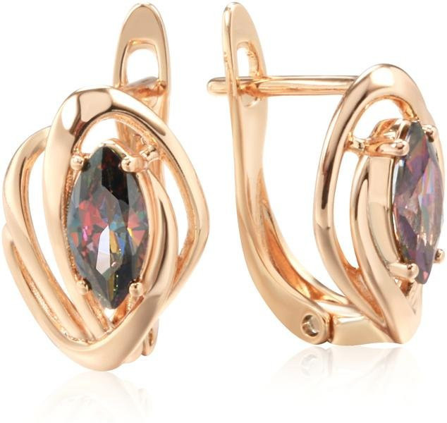 Ohrringe Kupfer, Roségold, Zirkonia, Damen, Vintage - Bild 1