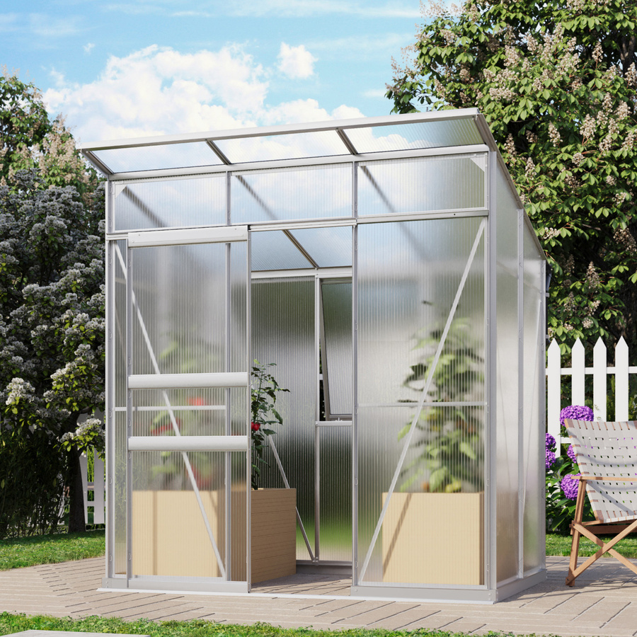 Vitavia Gewächshaus Palma 3250 mit Pultdach und Fundamentrahmen aus Aluminium und Polycarbonat - Bild 2