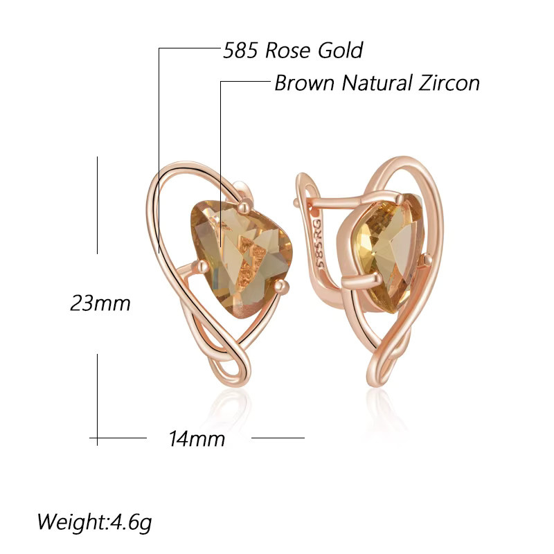 Kinel Tropfenohrringe, 585 Gold, Roségold, Zirkonia, Damen - Bild 2
