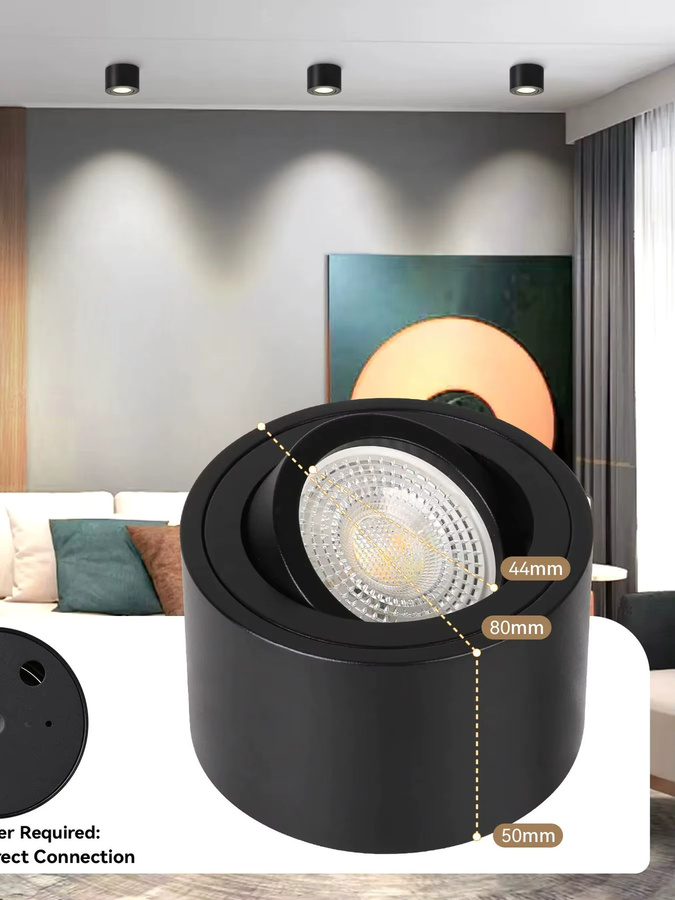 CANMEIJIA LED-Downlight in Weiß mit verstellbarem Winkel für Aufbaumontage im Wohnzimmer und Schlafzimmer - Bild 7