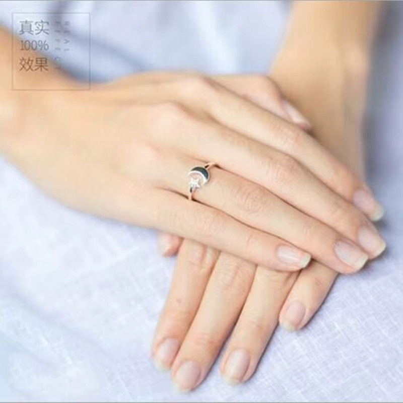 GaGa-Duck Ring 925 Silber, Stern und Mond, Damen - Bild 2