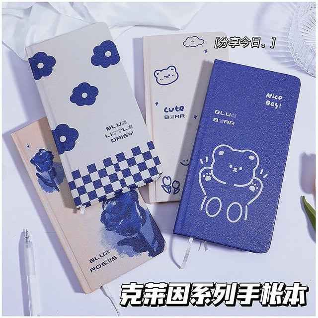 New Weeks Grid Schedule Week Planner Hard Shell Notepad Checked Notebook in Blau - Bild 1