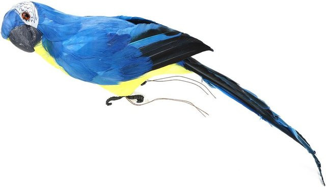 CosyHome Künstlicher Papagei in Blau als Dekofigur aus Federn und Kunststoff, Höhe: 45 cm - Bild 1