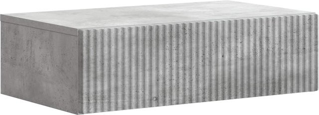 vidaXL Wandmontierter Beistelltisch in Betongrau, modern und rechteckig, B/T/H: 59 x 34,5 x 17 cm - Bild 1