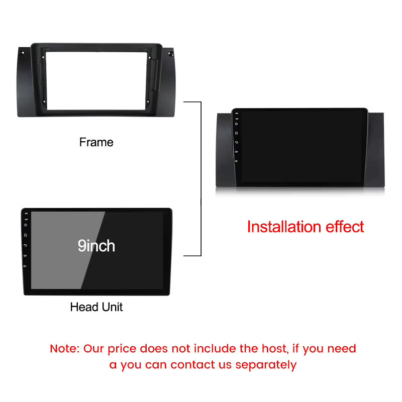 NAVIFANS Autoradio Multimedia Navigations Einbaurahmen Adapter mit Canbus Box Decoder Kit für BMW 5er E38 E39 E53 X5 in Schwarz - Bild 3