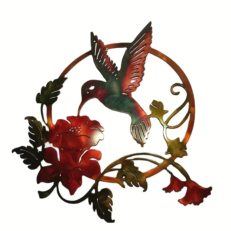 CIFBUY Wanddekoration Kolibri aus Metall rund - Bild 1
