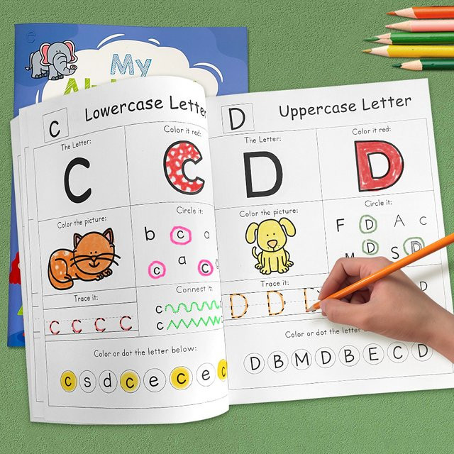 HMRANT Englisch Übungsarbeitsbuch Alphabet Phonics für Vorschule und Kindergarten mit 54 Seiten zum Lernen und Schreiben - Bild 1
